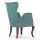Turquoise Upholstered Polyurethane Cast Sponge Metal Frame, Hornbeam Legged Cafe Armchair in Desired Colors and Patterns