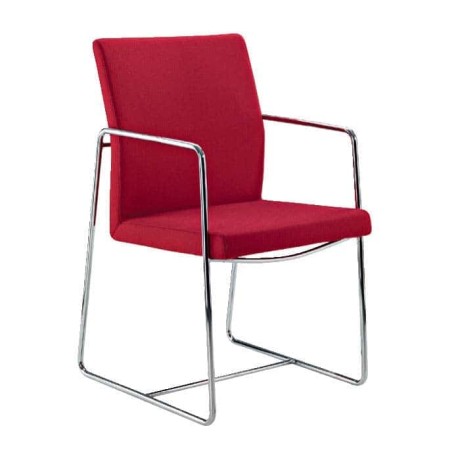 Bordeaux Metal Leg Armchair