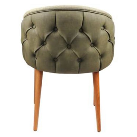 Quilted Outer Surface Polyurethane Retro Leg Chair