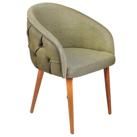 Quilted Outer Surface Polyurethane Retro Leg Chair