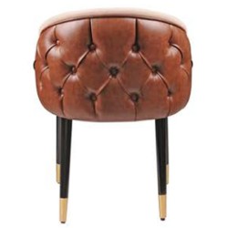 Quilted Artificial Leather Covered Exterior Surface Cream Fabric Upholstered Retro Leg Polyurethane Chair Quilted Artificial Leather Covered Exterior Surface Cream Fabric Upholstered Retro Leg Polyurethane Chair
