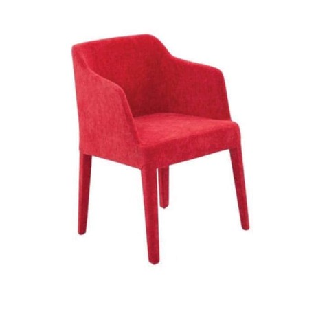 Polyurethane Cafe Chair with Red Painted Arm