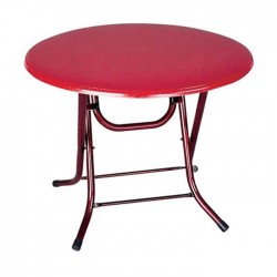Red Table Top Folding Leg Polyester Table