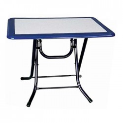 Blue White Folding Legs Square Polyester Table