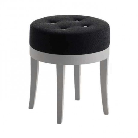 White Lake Painted Black Fabric Ottoman