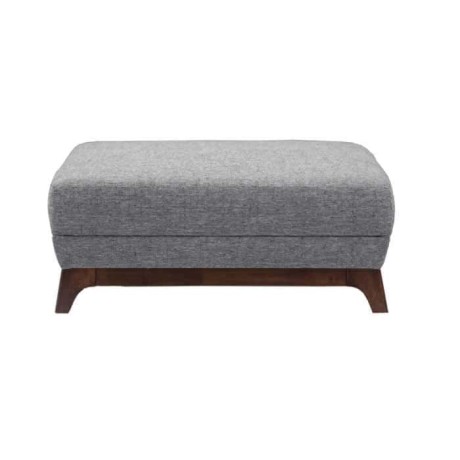 Gray Fabric Upholstered Rectangle Ottoman