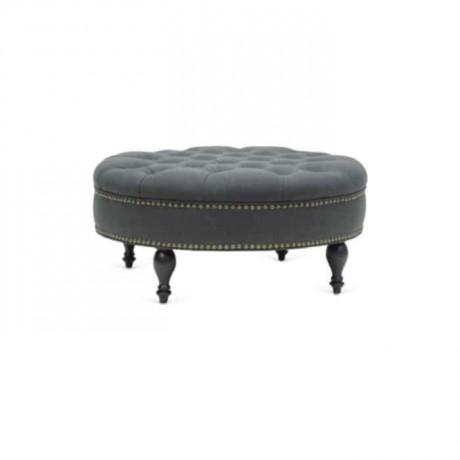 Gray Fabric Upholstered Ottoman