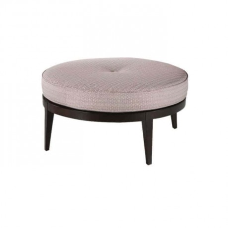 Gray Fabric Wooden Leg Ottoman