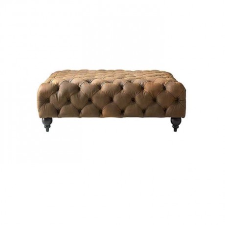 Quilted Leather Ottoman