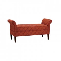 Brick Color Quilted Ottoman
