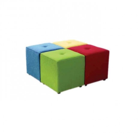 Colored Upholstered Square Ottoman