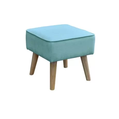 Turquoise Fabric Turned Leg Ottoman Turquoise Fabric Turned Leg Ottoman