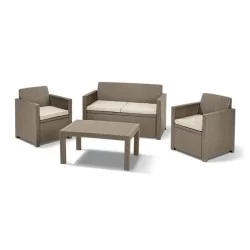Fauteuil d'injection en rotin beige
