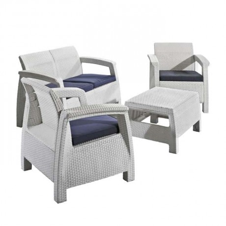 White Rattan Injection Hotel Seat