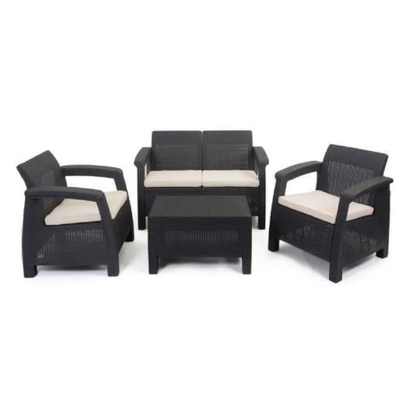 Black Injection Rattan Armchair