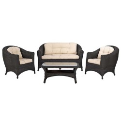 Koyu Siyah Renkli İkili Rattan Örme Grubu Koyu Siyah Renkli İkili Rattan Örme Grubu