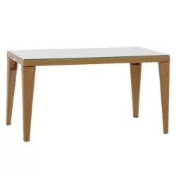 Table Rectangulaire 80x140cm Rotin Couleur Paille