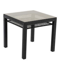 Four Leg Glass Rattan Table Four Leg Glass Rattan Table