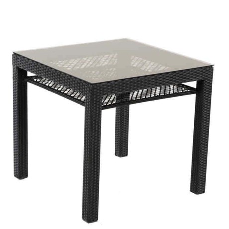 Four Leg Glass Rattan Table