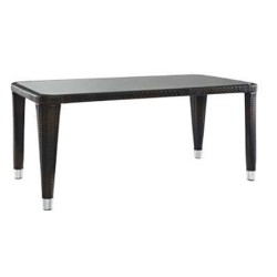 Four Leg Knitting Brown Colored Cafe Rattan Table Four Leg Knitting Brown Colored Cafe Rattan Table