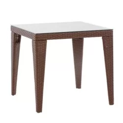 Table de jardin carrée en rotin 80x80cm
