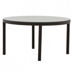 Black Round Four-Leg Rattan Table
