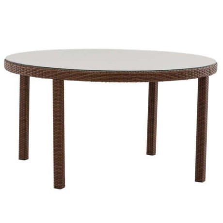 Round Four Leg Rattan Table