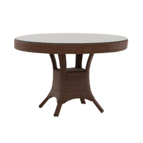 Round Rattan Restaurant Garden Table