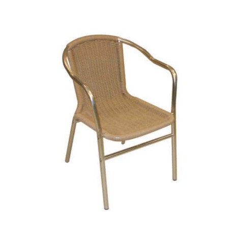  Plastic Braided  Rattan Aluminum Armchair