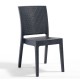 Armless Plastic Injection Chair with Anthracite Rattan Appearance