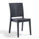 Armless Plastic Injection Chair with Anthracite Rattan Appearance