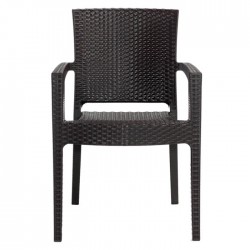 Anthracite Rattan Looking Plastic Injection Chair