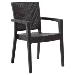 Anthracite Rattan Looking Plastic Injection Chair