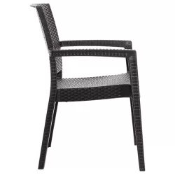 Anthracite Rattan Looking Plastic Injection Chair