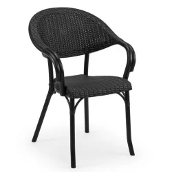 Rattan Look Black Kunststoff-Injektionsstuhl