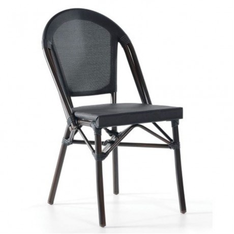 Anthracite Mesh Mesh Cable Braided Rattan Chair