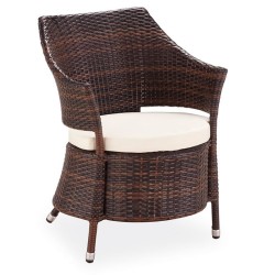 Kollu Bahçe Yazlık Minderli Rattan Sandalye Kollu Bahçe Yazlık Minderli Rattan Sandalye