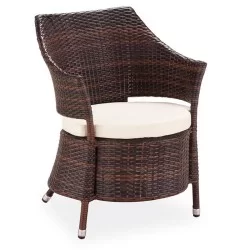 Kollu Bahçe Yazlık Minderli Rattan Sandalye