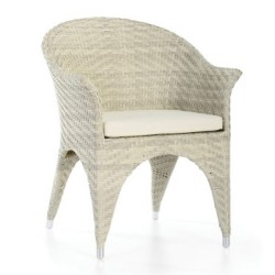 Kollu Krem Minderli Rattan Sandalye Kollu Krem Minderli Rattan Sandalye