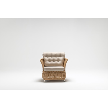 Wired Beige Armchair with Aluminum Frame