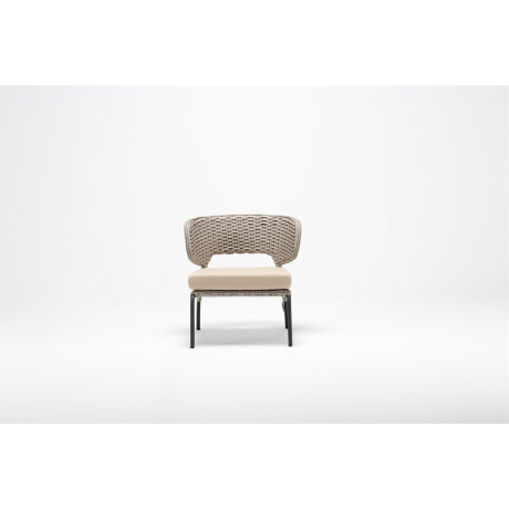 Wired Beige Armchair with Aluminum Frame