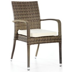 Minderli Rattan Örgü Sandalye Minderli Rattan Örgü Sandalye