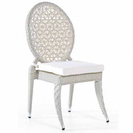 Round Back Knitted Arm Rattan Chair