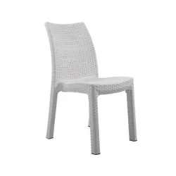 Chaise de jardin en rotin tricoté blanc