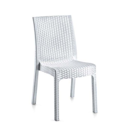 White Rattan Injection Cafe Chair