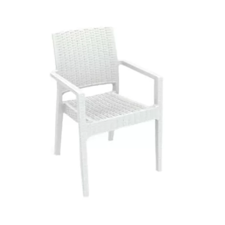 White Rattan Wintergartenstuhl