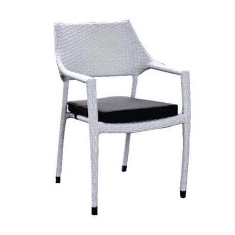 White Rattan Arm Chair