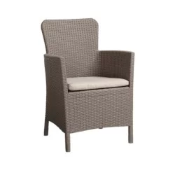 Chaise d'hôtel à bras d'injection en rotin Cappuccino