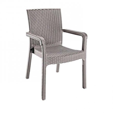 Cappuccino Rattan Injection Cafe Arm Chair