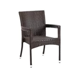 Chaise de jardin d'hiver en rotin marron pour hôtel